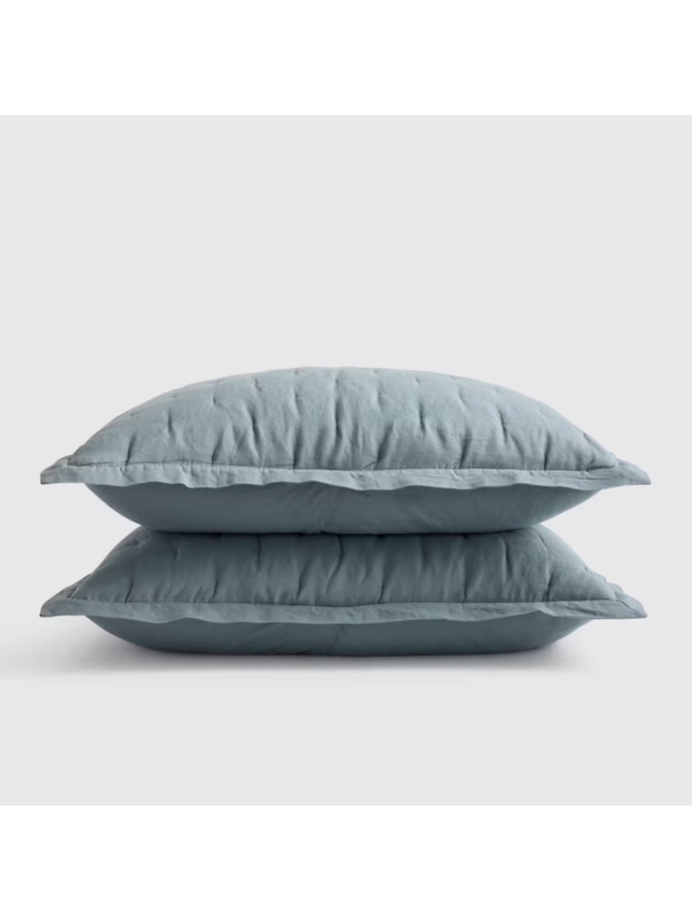 QUINCE European Linen Dream Sham Set Standard Dusty Blue 7926